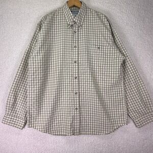 Columbia GRT Button Down Long‎ Sleeve Plaid Shirt Mens Large Beige